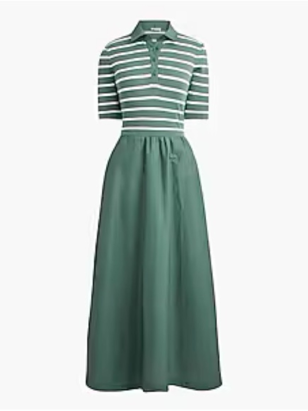 🆕 J.Crew Factory Collard Stripe Dress Sage & Ivory Size L